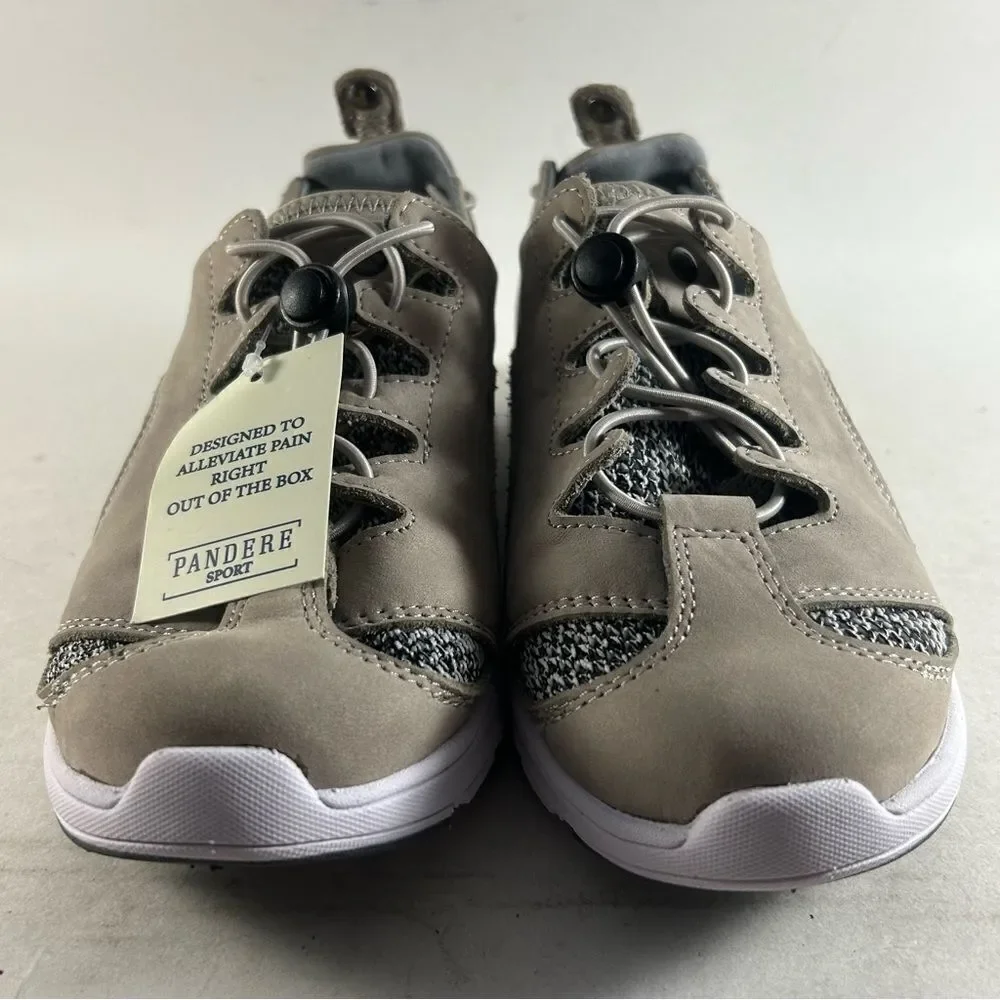 NEW Pandere Barista Women’s Suede Leather Shoes Drawstring Sneakers Brown Size 6